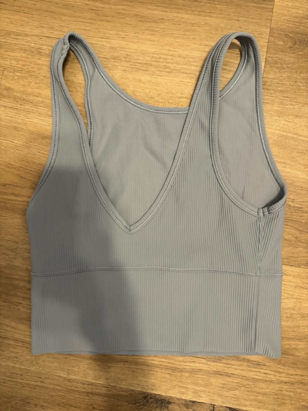 lululemon athletica Ribbed V-Neck Crop in Light Gray-Blue